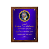 LA Trophies - Religious Christian Award Plaque with GOLD Engraving and Praying Hands Emblem - 6x8, 7x9, 8x10 | 5 PLATE COLORS