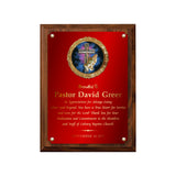 LA Trophies - Religious Christian Award Plaque with GOLD Engraving and Praying Hands Emblem - 6x8, 7x9, 8x10 | 5 PLATE COLORS