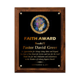 LA Trophies - Religious Christian Award Plaque with GOLD Engraving and Praying Hands Emblem - 6x8, 7x9, 8x10 | 5 PLATE COLORS