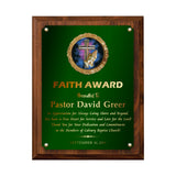 LA Trophies - Religious Christian Award Plaque with GOLD Engraving and Praying Hands Emblem - 6x8, 7x9, 8x10 | 5 PLATE COLORS