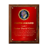 LA Trophies - Religious Christian Award Plaque with GOLD Engraving and Praying Hands Emblem - 6x8, 7x9, 8x10 | 5 PLATE COLORS