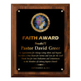 LA Trophies - Religious Christian Award Plaque with GOLD Engraving and Praying Hands Emblem - 6x8, 7x9, 8x10 | 5 PLATE COLORS
