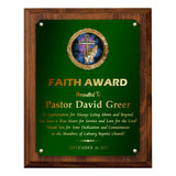 LA Trophies - Religious Christian Award Plaque with GOLD Engraving and Praying Hands Emblem - 6x8, 7x9, 8x10 | 5 PLATE COLORS