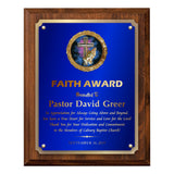 LA Trophies - Religious Christian Award Plaque with GOLD Engraving and Praying Hands Emblem - 6x8, 7x9, 8x10 | 5 PLATE COLORS