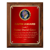 LA Trophies - Religious Christian Award Plaque with GOLD Engraving and Praying Hands Emblem - 6x8, 7x9, 8x10 | 5 PLATE COLORS