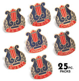 Die Struck Enamel Filled Music Lapel Pins - 25 PIECE PACKS | 7 STYLES