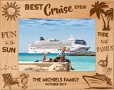Best Vacation Ever Memories Celebration Red Alder Engraved 5" x 7" Picture Frames | 6 DESIGNS