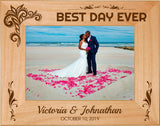 Wedding Memories Celebration Red Alder Laser Engraved 5" x 7" Photo Picture Frames | 5 DESIGNS
