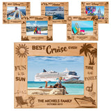 Best Vacation Ever Memories Celebration Red Alder Laser Engraved 5" x 7" Photo Picture Frames | 6 DESIGNS