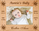 Flowers - Celebrating My First Grand Baby Red Alder Laser Engraved 5" x 7" Photo Picture Frame
