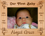 Giraffes - Celebrating My First Grand Baby Red Alder Laser Engraved 5" x 7" Photo Picture Frame