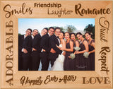 Wedding Memories Celebration Red Alder Laser Engraved 5" x 7" Photo Picture Frames | 5 DESIGNS