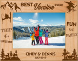 Best Vacation Ever Memories Celebration Red Alder Engraved 5" x 7" Picture Frames | 6 DESIGNS