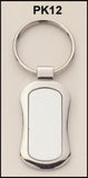 Airflyte Polished Silver keyring with matte silver engravable aluminum insert Rectangle Shape