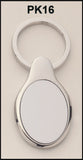 Airflyte Polished Silver keyring with matte silver engravable aluminum insert Oval Shape