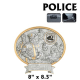 Legend Series Silver and Gold Oval Patriotic & Service Resin Plates  | 2 SIZES