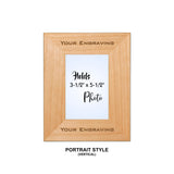 Genuine Red Alder Laser Engraved Photo Picture Frames | 5 SIZES