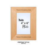 Genuine Red Alder Laser Engraved Photo Picture Frames | 5 SIZES