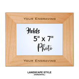 Genuine Red Alder Laser Engraved Photo Picture Frames | 5 SIZES