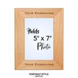 Genuine Red Alder Laser Engraved Photo Picture Frames | 5 SIZES