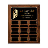 LA Trophies - 10.5x13 Perpetual Plaque with 18 Plates - Black with Gold Engraving