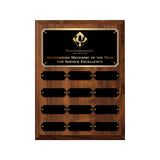 LA Trophies - 9x12 Perpetual Plaque with 12 Plates - Black with Gold Engraving