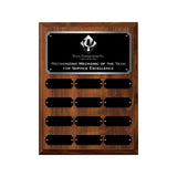 LA Trophies - 9x12 Perpetual Plaque with 12 Plates - Black with Silver Engraving