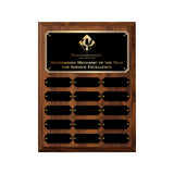 LA Trophies - 9x12 Perpetual Plaque with 15 Plates - Black with Gold Engraving