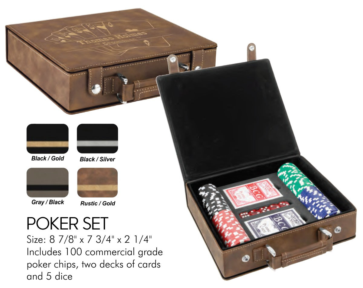 Leather Poker Set