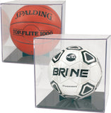 BallQube Clear Display Cases with Grandstand Basketball, Soccer ball, volley ball Holder
