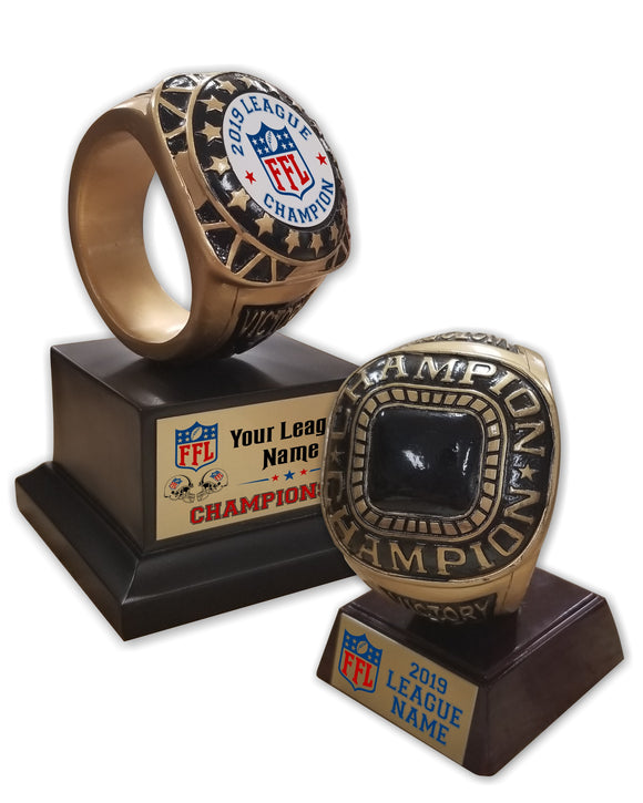 Fantasy Football League Champion Ring Resin Trophies