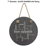 Slate Stone Oval, Round, and Rectangle Hanging Decor | 5 SIZES