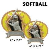 3D Sport Blaster Series Silver and Gold Oval Resin Plates  | 2 SIZES