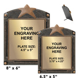 Legends of Fame Series Antique Gold Resin Plate Plaques  | 2 SIZES | 45 STYLES