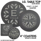 Slate Stone Large Table Top Decor and 4" Coasters | 4 SIZES
