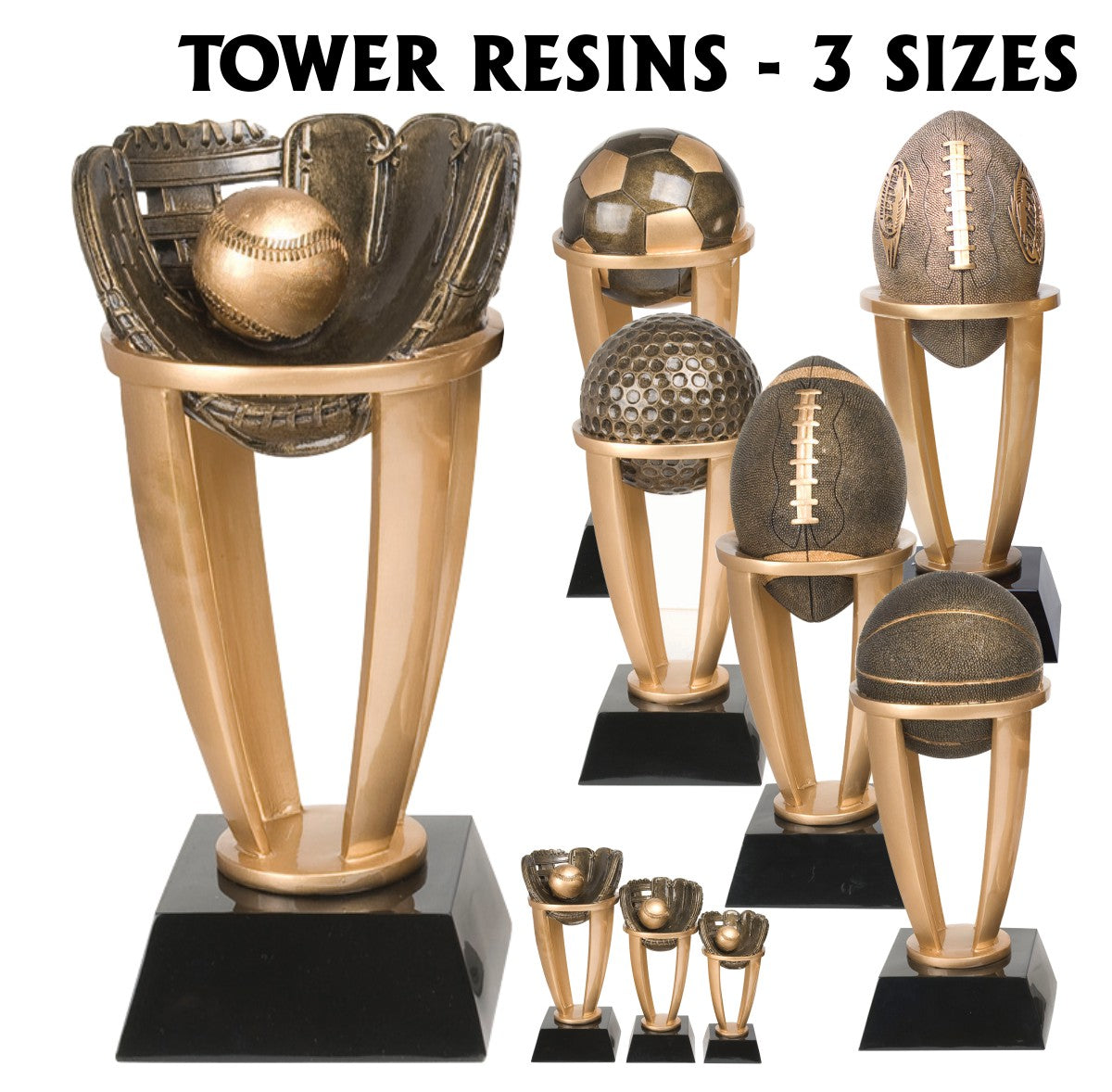 Golden Glove Baseball Tower Resin Award