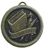 2" VM Series Language Arts Award Medals on 7/8" Neck Ribbons