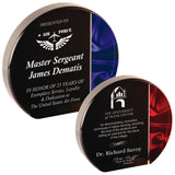 Premier - 1" thick Red and Blue Velvet Round Self-Standing Acrylics | 2 SIZES