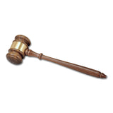 LA Trophies -  Genuine 10 inch Walnut Gavel with Brass Engraving Band