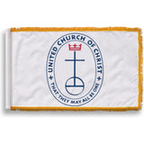 NYLON - Indoor/Parade United Church of Christ Flag with Gold Fringe