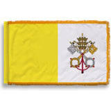NYLON - Indoor/Parade Papal - Vatican City Flag with Gold Fringe