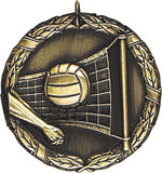 2" XR Series volleyball Award Medals on 7/8" Neck Ribbons
