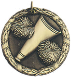 2" XR Series Cheer Leading Pom Poms Award Medals on 7/8" Neck Ribbons