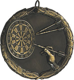 2" XR Series Darts Award Medals on 7/8" Neck Ribbons