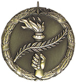 2" XR Series victory torch Award Medals on 7/8" Neck Ribbons