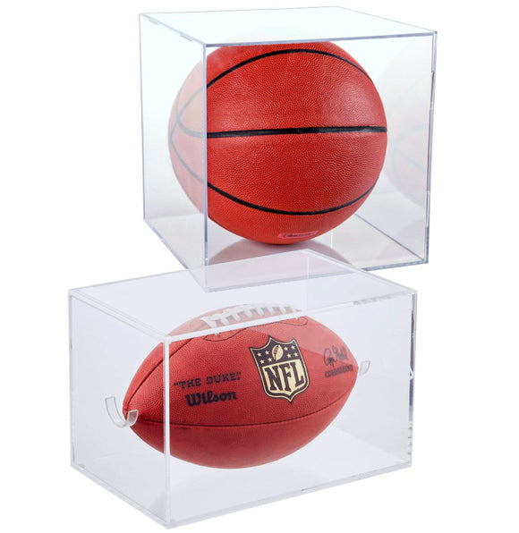 BallQube Clear Display Cases for Larger Sport Items Basketball, soccer ball, football