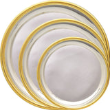 Engravable Bright Gold-Rim Silver Plated Award Tray | 3 SIZES
