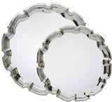 Engravable Silver Wave Chrome Plated Award Tray | 2 SIZES