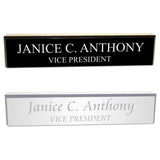 LA Trophies - 1" Thick 2" x 10" Acrylic Name Bars Cleat or Black | 3 FONTS | 2 COLORS
