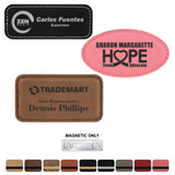LA Trophies - Leatherette Name Badges with Magnetic Backing | 3 SIZES | 9 COLORS